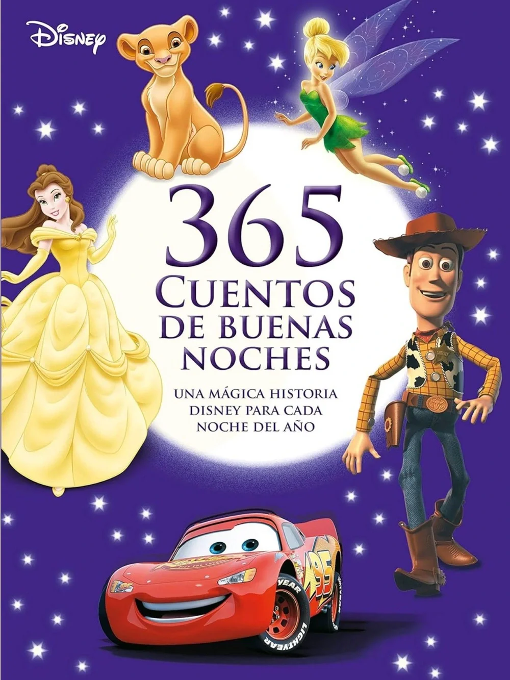 Disney 365 Cuentos de Buenas Noches -Morado con Personajes Coloridos (Hardcover)